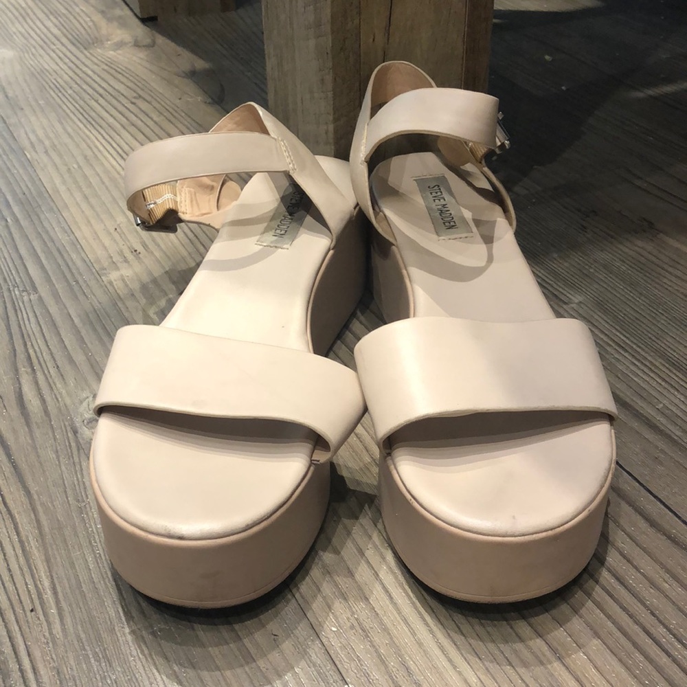 Steve Madden Recover Buckle Platform Sandals, Nude